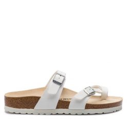 Japonki Birkenstock. Białe japonki Birkenstock, bez wzorów. Za 279.99 zł.
