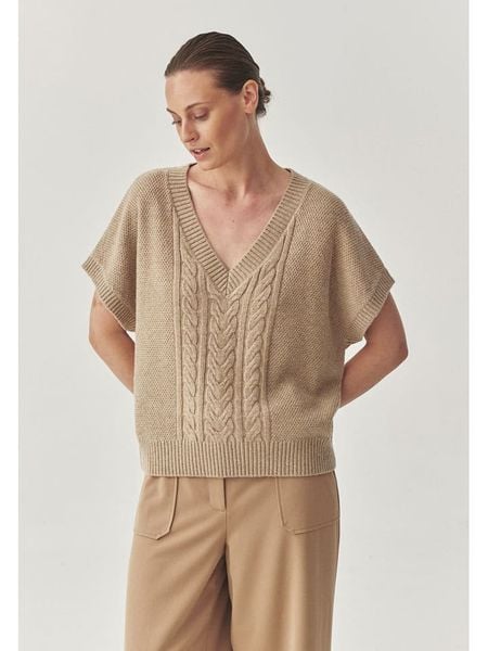 TATUUM Sweter w kolorze jasnobrązowym rozmiar: M. Brązowe swetry Tatuum, m, bez wzorów, z wełny, bez ramiączek. Za 135.49 zł.