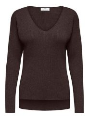 JDY Sweter "New" w kolorze brązowym rozmiar: L. Brązowe swetry JDY, l, bez wzorów, prążkowane, bez ramiączek. Za 129.95 zł.