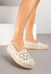 Beżowe Ażurowe Espadryle na Płaskiej Plecionej Podeszwie Sepanisse. Brązowe espadryle Renee, w ażurowe wzory, eleganckie, bez obcasa, na płaskiej podeszwie. W wyprzedaży za 67.99 zł.
