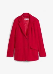 Długi żakiet z czystej bawełny. Czarne marynarki i żakiety bonprix, bez wzorów, z bawełny, eleganckie, bez ramiączek. Za 179.99 zł.