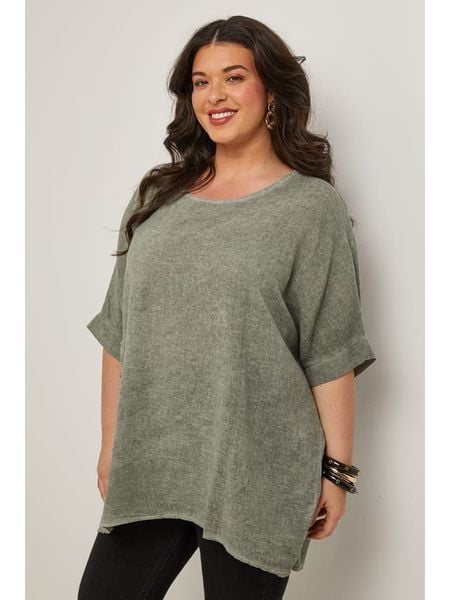 Curvy Lady Bluzka w kolorze khaki rozmiar: 48/50. Brązowe bluzki Curvy Lady, z aplikacjami, klasyczne, bez kołnierzyka, bez ramiączek. Za 117.73 zł.