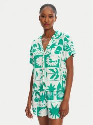 Banana Moon Koszula Taylor Shellpat MHW67 Zielony Loose Fit. Zielone koszule Banana Moon, m, bez wzorów, z wiskozy, bez kołnierzyka, bez ramiączek. Za 289.99 zł.