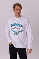 Bluza Powder Club. Białe bluzy z kapturem OOSC, m, bez wzorów, z bawełny, bez kaptura, snowboardowy. Za 294.99 zł.
