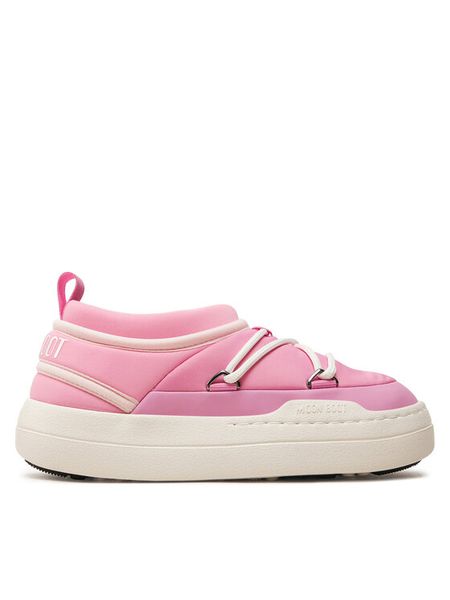 Moon Boot Botki Park Icon 80D2470070 Różowy. Czerwone botki Moon Boot, bez wzorów, ze skóry, bez obcasa, na płaskiej podeszwie, bez zapięcia. Za 429.99 zł.