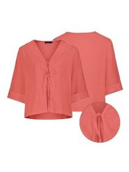 Eight2Nine Bluzka w kolorze czerwonym rozmiar: M/L. Czerwone bluzki Eight2Nine, l, bez wzorów, bez kołnierzyka, bez ramiączek. Za 92.21 zł.
