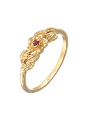 Elli Damski kwiat z syntetycznym rubinem w pozłacanym srebrze próby 925 Sterling Silver Pierścionki 1 ct. Szare pierścionki Elli, z rubinem, pozłacane. Za 243.99 zł.