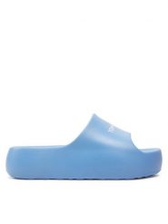 Tommy Jeans Klapki Tjw Chunky Flatform Slide EN0EN02586 Niebieski. Niebieskie klapki Tommy Jeans, bez wzorów, z jeansu, bez obcasa, bez zapięcia. Za 239.99 zł.