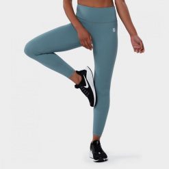 Legginsy sportowe ze średnim stanem Fitness Siroko Finish. Niebieskie legginsy SIROKO, xl, bez wzorów, z nylonu, na fitness i siłownię. Za 106.00 zł.