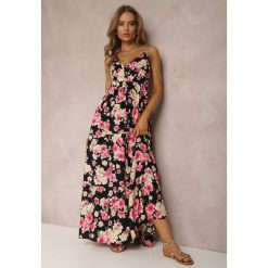 Czarna Sukienka Kydatea. Czarne sukienki Renee, m, bez wzorów, z tkaniny, wakacyjne, bez kołnierzyka, bez ramiączek, maxi, rozkloszowane. W wyprzedaży za 67.99 zł.