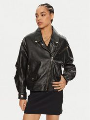 Babylon Kurtka skórzana DSG513 Czarny Regular Fit. Czarne kurtki Babylon, bez wzorów, ze skóry, bez kaptura. Za 1,669.00 zł.