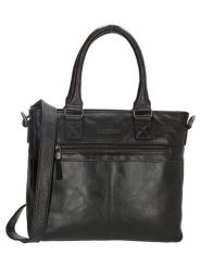 Micmacbags Skórzana torebka w kolorze czarnym - 33 x 28 x 9 cm rozmiar: onesize. Czarne torebki klasyczne Micmacbags, bez wzorów, z materiału, przez ramię, bez dodatków. Za 304.99 zł.