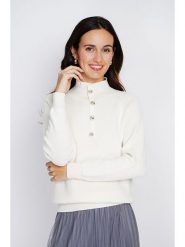 ASSUILI Kaszmirowy sweter w kolorze białym rozmiar: 34. Białe swetry Assuili, bez wzorów, z kaszmiru, klasyczne, bez ramiączek. Za 149.45 zł.