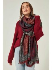 Lucky Bees Szal w kolorze czerwono-granatowym - 180 x 90 cm rozmiar: onesize. Czerwone szaliki i kominy Lucky Bees, bez wzorów, z materiału. Za 100.04 zł.