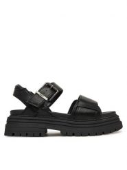 Buffalo Sandały Lennox 1602321 Czarny. Czarne sandały Buffalo, bez wzorów, ze skóry, bez obcasa, na płaskiej podeszwie, bez zapięcia. Za 349.99 zł.