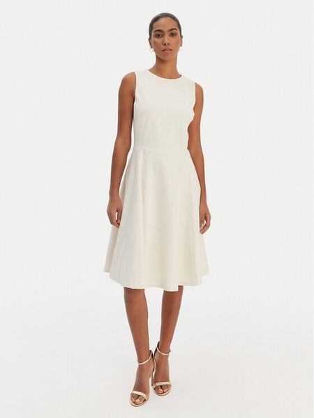 LAUREN RALPH LAUREN Sukienka koktajlowa 200980935002 Écru Slim Fit. Sukienki Lauren Ralph Lauren, bez wzorów, z wiskozy, wizytowe, bez kołnierzyka, bez ramiączek. Za 989.99 zł.