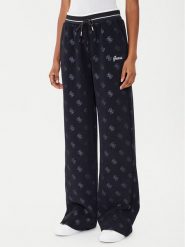 Guess Spodnie dresowe V5BB00 K1902 Czarny Wide Leg. Czarne spodnie dresowe Guess, z aplikacjami, z dresówki. Za 339.99 zł.