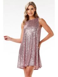 Awama Sukienka w kolorze jasnoróżowym rozmiar: L. Różowe sukienki Awama, l, bez wzorów, bez kołnierzyka, bez ramiączek, mini. Za 152.45 zł.