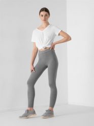 4F Legginsy dzianinowe damskie XS. Szare legginsy 4f, bez wzorów, z bawełny. Za 79.99 zł.