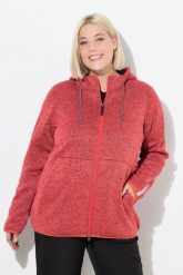 Damskie Sweter na polarze pluszowy polar dwukierunkowy suwak odblaski. Czarne swetry Ulla Popken, plus size, bez wzorów, z dzianiny, plus size, bez ramiączek. Za 349.99 zł.