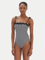 Seafolly Strój kąpielowy Gia Check Ric Rac 11097-282 Czarny. Czarne stroje jednoczęściowe Seafolly, bez wzorów, z syntetyku. Za 639.99 zł.