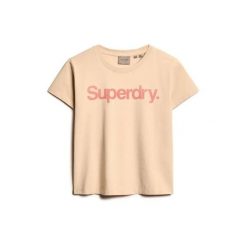 Damska dopasowana koszulka Superdry Core Logo City. Brązowe t-shirty sportowe Superdry, m, bez wzorów, bez ramiączek. Za 105.90 zł.