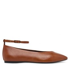 Baleriny Tamaris. Brązowe baleriny Tamaris, bez wzorów, bez obcasa, bez zapięcia. Za 289.99 zł.