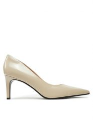 Calvin Klein Szpilki Heel Pump 70 - Brush L HW0HW02446 Beżowy. Brązowe szpilki Calvin Klein, bez wzorów, ze skóry, bez obcasa, na szpilce, bez zapięcia. Za 449.99 zł.