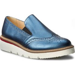 Półbuty SERGIO BARDI - Daria FW127280117MP 113. Niebieskie półbuty wsuwane Sergio Bardi, bez wzorów, z materiału, bez obcasa, na płaskiej podeszwie. W wyprzedaży za 159.00 zł.