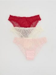 Siateczkowe majtki figi 3 pack - czerwony. Czerwone figi Reserved, bez wzorów. Za 59.99 zł.