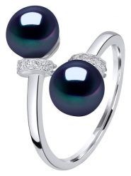 Pearl Addict Srebrny pierścionek z perłami rozmiar: onesize. Niebieskie pierścionki Pearl Addict, z cyrkonią, srebrne. Za 217.99 zł.