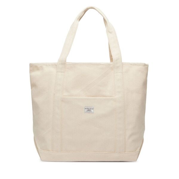 Torebka Guess Jeans. Brązowe shopper bag Guess Jeans, z aplikacjami, z jeansu, bez dodatków. Za 180.99 zł.