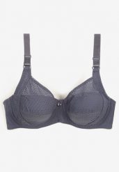 Granatowy Biustonosz Ozdobiony Perforacją o Kroju Full Cup Erreviana. Niebieskie biustonosze Renee, bez wzorów, z jeansu. W wyprzedaży za 23.99 zł.