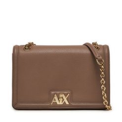 Torebka Armani Exchange. Brązowe kopertówki Armani Exchange, bez wzorów, wizytowe, bez dodatków. Za 669.99 zł.