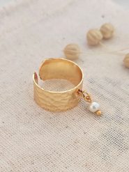Atelier MIU Pozłacany pierścionek rozmiar: onesize. Żółte pierścionki atelier MIU, z perłą, pozłacane. Za 70.24 zł.