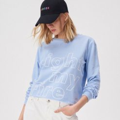 Pastelowa bluza z napisem - Niebieski. Bluzy marki Sinsay. Za 39.99 zł.