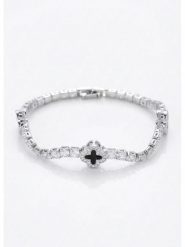 Atelier MIU Posrebrzana bransoletka z cyrkoniami i elementami ozdobnymi rozmiar: onesize. Czarne bransoletki atelier MIU, z cyrkonią, posrebrzane. Za 43.99 zł.