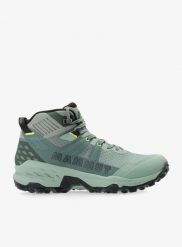 Buty turystyczne damskie Mammut Sertig II Mid GTX. Zielone trekkingi Mammut, bez wzorów, z gore-texu, bez zapięcia, trekkingowe, gore-tex. Za 782.65 zł.