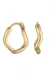 Elli Damskie kolczyki kółka z organicznym wzorem fali z pozłacanego srebra próby 925 Kolczyki koła 1 ct. Zielone kolczyki Elli, pozłacane. Za 263.99 zł.