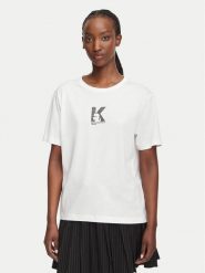 Karl Lagerfeld Jeans T-Shirt B3W17018 Biały Regular Fit. Białe t-shirty Karl Lagerfeld Jeans, m, bez wzorów, z bawełny, bez kołnierzyka, bez ramiączek. Za 219.99 zł.