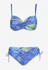 Niebieski Dwuczęściowy Komplet Bikini Biustonosz z Usztywnieniem Majtki Typu Figi Roseria. Niebieskie bikini Born2be, bez wzorów. Za 99.99 zł.