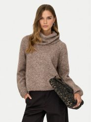 ONLY Golf Gila 15358571 Brązowy Regular Fit. Brązowe swetry ONLY, m, bez wzorów, z syntetyku, bez ramiączek. Za 169.99 zł.