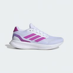 Buty Runfalcon 5 Running. Białe buty do biegania adidas, bez wzorów, bez zapięcia, do biegania. Za 255.30 zł.
