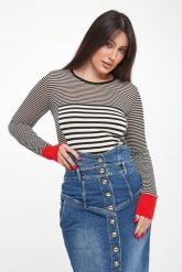 Sweter damski w paski ELISABETTA FRANCHI. Swetry Elisabetta Franchi, bez wzorów, bez ramiączek. Za 1,359.00 zł.