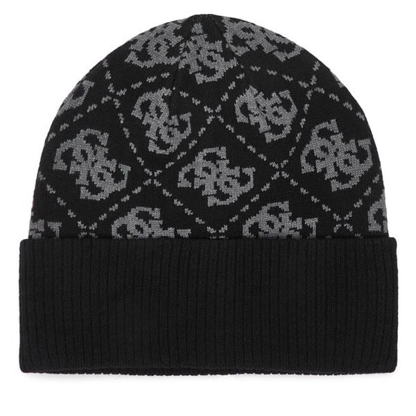 Czapka Guess. Czarne czapki zimowe Guess, z aplikacjami. Za 194.99 zł.