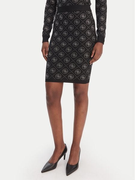 Guess Spódnica midi W6RD0O Z3JD2 Czarny Regular Fit. Czarne spódnice Guess, m, z aplikacjami, z syntetyku, midi. Za 282.99 zł.