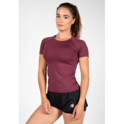 Koszulka fitness damska Gorilla Wear Holly T-shirt. Czerwone t-shirty GORILLA WEAR, xs, bez wzorów, sportowe, bez kołnierzyka, bez ramiączek. Za 149.00 zł.