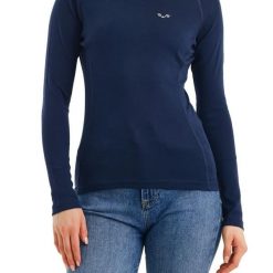 Vega - damska koszulka 100% merino wełna 195 g/m² z zamkiem YKK. Niebieskie bielizna termoaktywna damska WOOLONA, bez wzorów, z wełny, bez ramiączek, trekkingowe. W wyprzedaży za 306.00 zł.