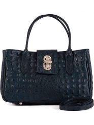 Lia Biassoni Skórzana torebka w kolorze granatowym - 26 x 17 x 12 cm rozmiar: onesize. Niebieskie torebki klasyczne Lia Biassoni, bez wzorów, z materiału, przez ramię, bez dodatków. Za 208.99 zł.