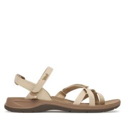 Sandały Teva. Brązowe sandały Teva, bez wzorów, bez obcasa, na płaskiej podeszwie, bez zapięcia. Za 379.99 zł.